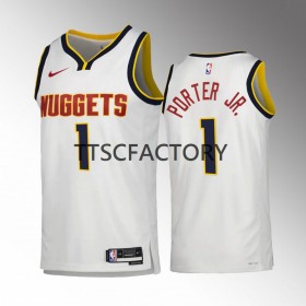 Camiseta Hombre NBA Denver Nuggets Michael Porter Jr. 1 Nike 2022-23 Association Edition Blanco Swingman